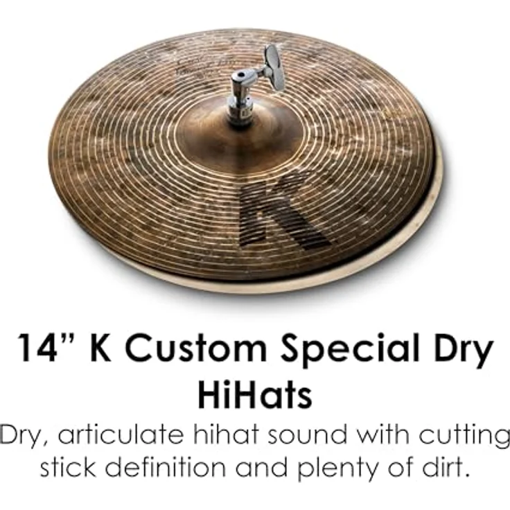 Zildjian K-Custom Special Dry Pack, Schlagzeugbecken Set mit 14" HiHats, 16" und 18" Crashes, 21" Ride, reguläre Oberfläche, dunkler, erdiger Sound – Bild 3