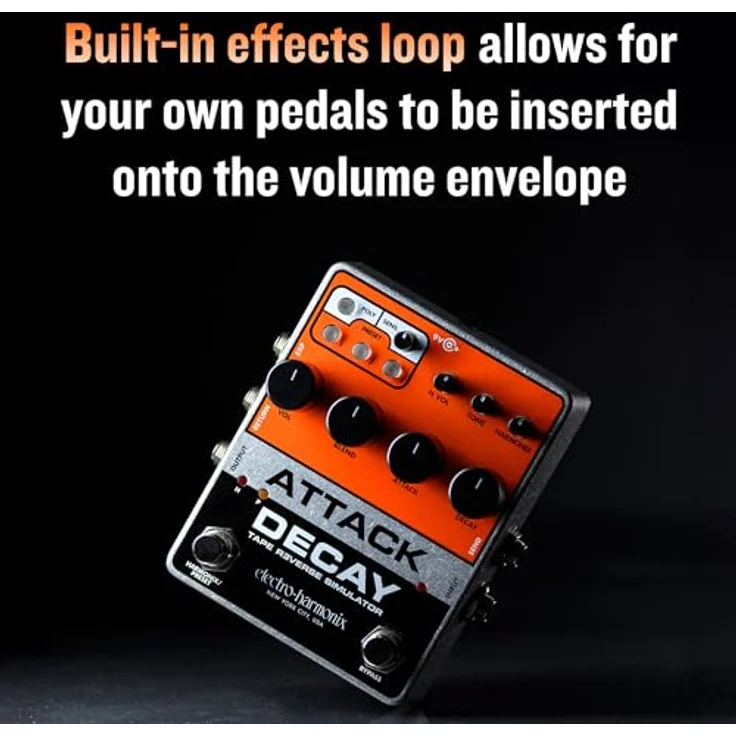 Electro Harmonix Attack Decay Tape Reverse Sim, Delay-Pedal für E-Gitarre mit Poly Mode, Harmonix Fuzz und 3 speicherbaren Presets – Bild 8