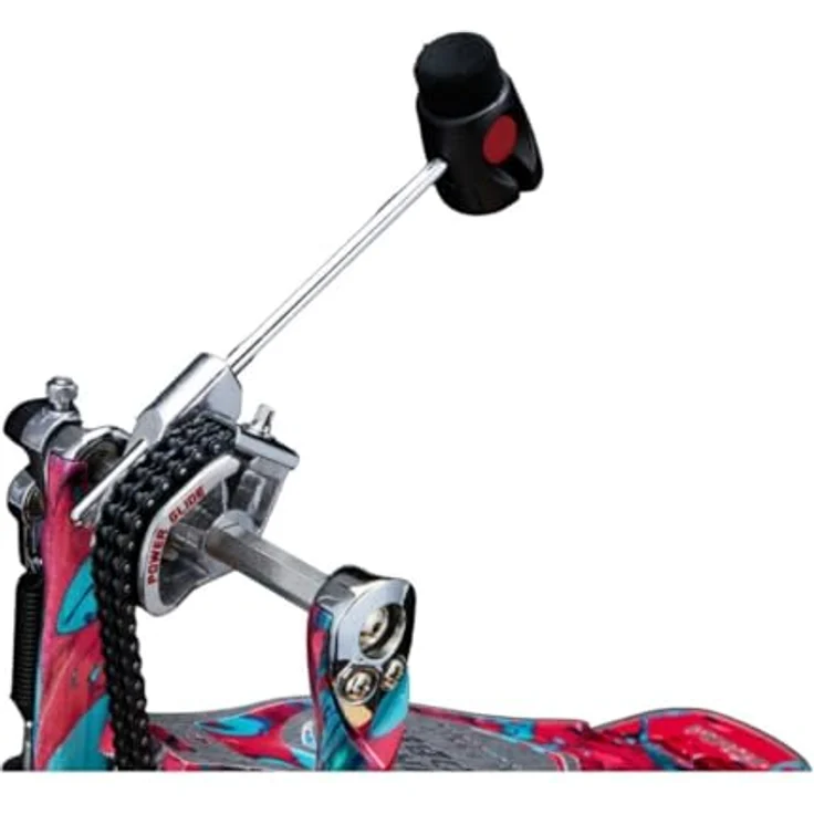 Tama HP900PWMCS Power G. Double Pedal, limitierte 50 Jahre Jubiläumsedition, Marble Coral Swirl, Power Glide System mit Doppelkette und Cobra Beater – Bild 2
