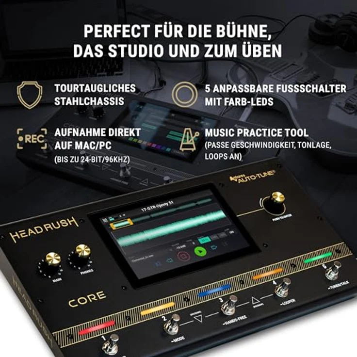 Headrush Core, Gitarren-Multieffekt mit Amp-Modellierung, 7-Zoll Touchscreen, inkl. Auto-Tune und Bluetooth – Bild 5