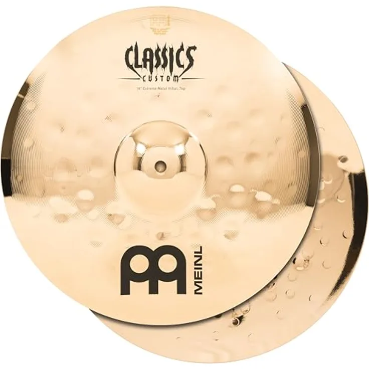 Meinl Cymbals Classics Custom Extreme Metal Hihat, 14 Zoll B12 Bronze mit brillantem Finish, hohe Lautstärke und langes Sustain