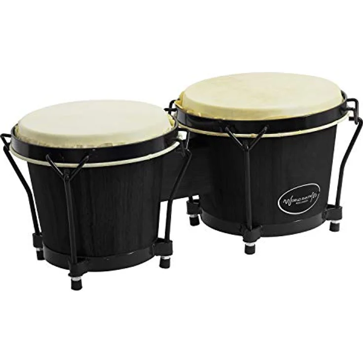 Tiger World Rhythm BON7 Bongos 6"" & 7"" Eiche Bongo Drums, Matt Black mit gepolsterter Gigbag, voll stimmbare Claw-Hooks, ideal für Anfänger – Bild 2