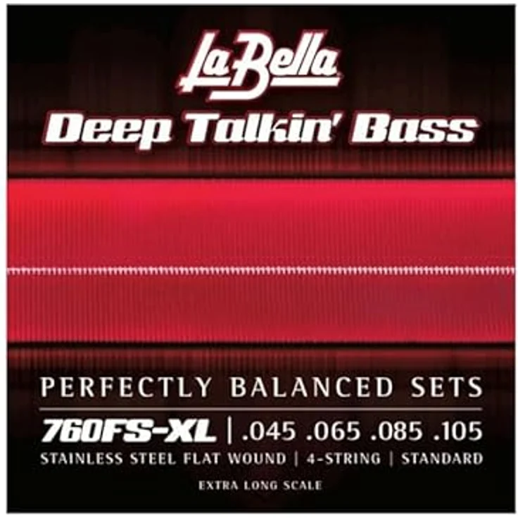 La Bella 760FS Deep Talkin' Bass Flatwound Bass-Saiten, extra lang, Saitenstärken .045 - .105, hergestellt in den USA – Bild 2
