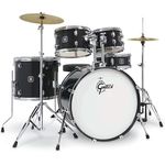 Gretsch Drums Renegade 22" Black Mist, Schlagzeug-Set mit Pappelholz-Kessel und Chrom-Hardware, inkl. 22"x16" Bass Drum, 14"x5" Snare, 16"x14" Floor Tom und 10"x7" & 12"x8" Toms, mit kompletem Zubehör