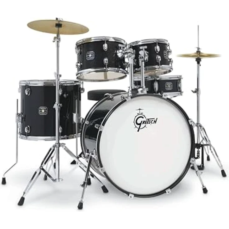 Gretsch Drums Renegade 22" Black Mist, Schlagzeug-Set mit Pappelholz-Kessel und Chrom-Hardware, inkl. 22"x16" Bass Drum, 14"x5" Snare, 16"x14" Floor Tom und 10"x7" & 12"x8" Toms, mit kompletem Zubehör – Bild 1