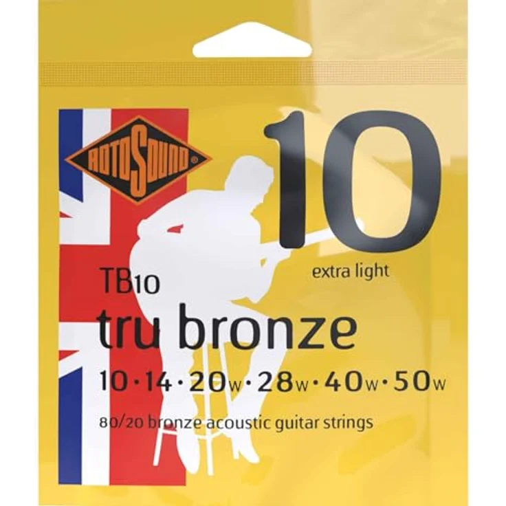 Rotosound Tru Bronze TB10, Saitensatz für Akustikgitarre, 80/20 Bronze, Extra Light .010" - .050", Made in UK – Bild 2