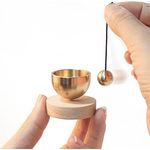 iwoohome Klangschalen-Set, Mini-Meditations-Klangschale aus poliertem Messing, 4 cm Durchmesser für Yoga, Meditation und Stressabbau