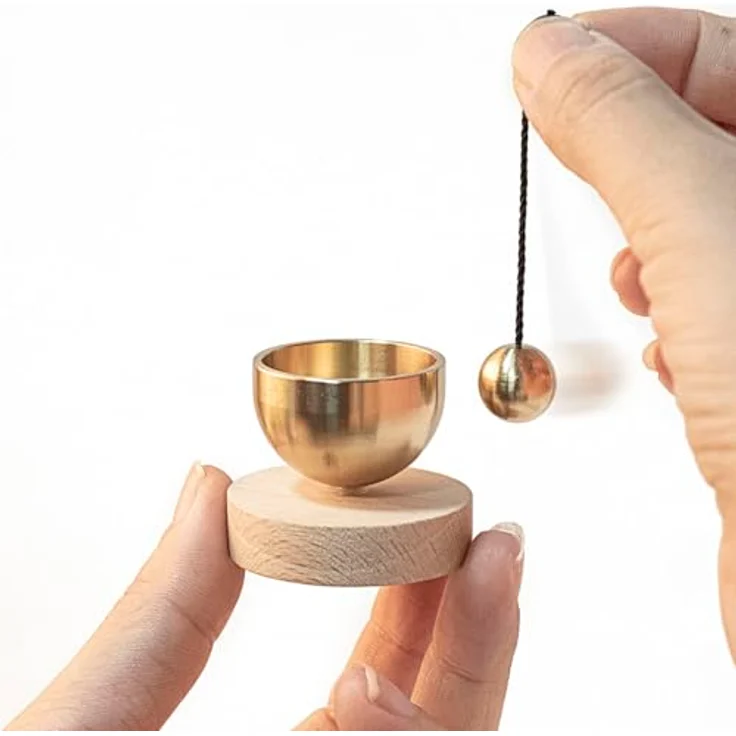iwoohome Klangschalen-Set, Mini-Meditations-Klangschale aus poliertem Messing, 4 cm Durchmesser für Yoga, Meditation und Stressabbau – Bild 1