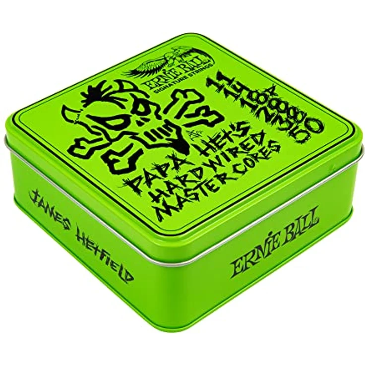 Ernie Ball Papa Het's Hardwired Master Core Signature E-Gitarrensaiten, Limited Edition, 3er-Pack Dose, 11-50 Gauge mit Paradigm-Plasma-verstärkten, verzinnten Stahlsaiten – Bild 2
