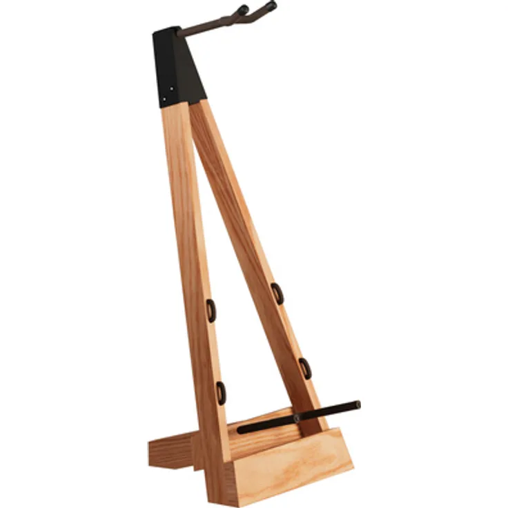 String Swing CC22-O Gitarrenständer, stabiler Bodenständer aus Eichenholz für Akustik- und E-Gitarren, faltbar, Made in USA