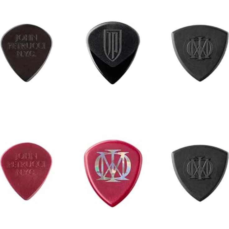 Dunlop John Petrucci Signature Pick Collection, Variety Pack mit 6 Plektren, Schwarz und Oxblood – Bild 2