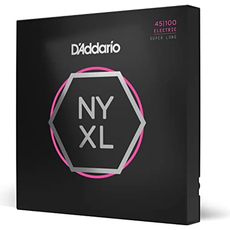 Daddario NYXL45100SL Bass Set, Saitensatz für 4-Saiter E-Bass, Super Long Scale, Stärken .045-.100, Nickel Roundwound, verbesserte Stimmstabilität