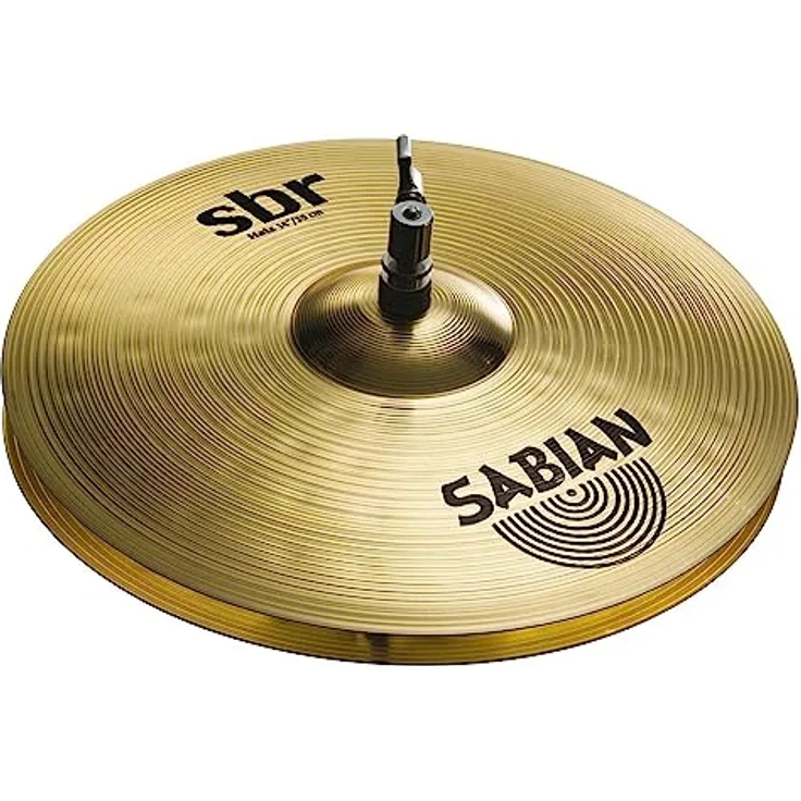 Sabian 14" SBR Hi-Hat, Messing Schlagzeugbecken mit kompaktem Sound und kräftiger Lautstärke, Medium Top/Medium Bottom