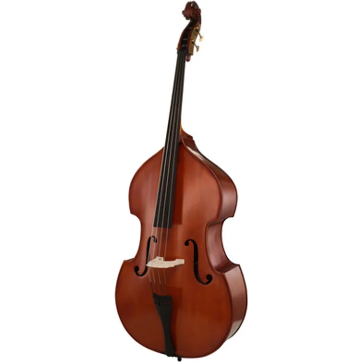 Gewa Basic Line Semi Solid Bass 4/4, Halbmassiver Kontrabass mit Fichtendecke, Ebenholz-Griffbrett, goldbraune Lackierung