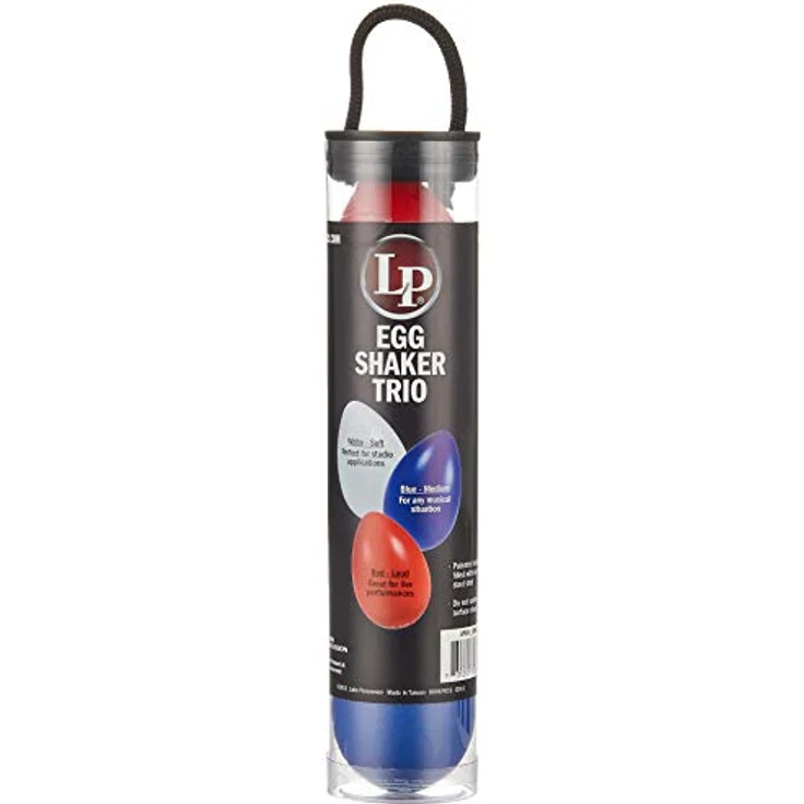LP LP 016 Egg Shaker Trio, Set aus 3 Shakern in Weiß, Blau und Rot mit unterschiedlichen Lautstärken, Kunststoff – Bild 2