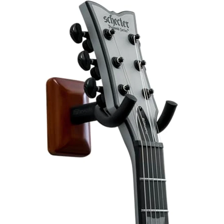 Gator Frameworks GFW-GTR-Hanger Mahagoni, Wandmontierter Gitarrenständer für E-Gitarren, Akustikgitarren und Bässe mit rutschfestem Drehgelenk und Schaumstoffkissen – Bild 6
