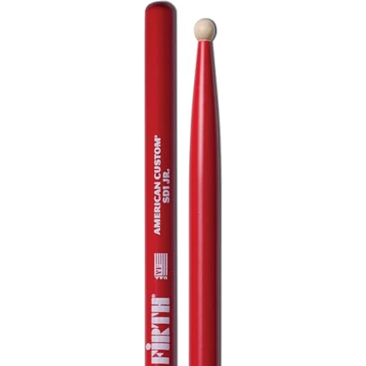 Vic Firth SD1JR Junior, Drumsticks aus Ahorn mit runden Holzköpfen, verkürzte Version für Einsteiger, 395mm Länge, 15,6mm Durchmesser – Bild 1