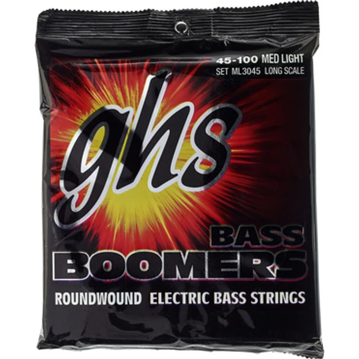 GHS 3045ML Boomers, E-Bass Saiten Set, Roundwound, Long Scale, Nickel plated Steel, Stärke 045-065-080-100 – Bild 1