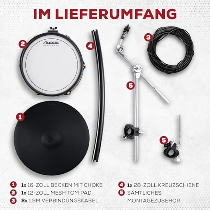 Alesis Strata Club Expansion Pack, E-Drums Erweiterungsset mit 16" ARC Becken Pad und 12" Zwei-Zonen Tom Pad – Bild 6