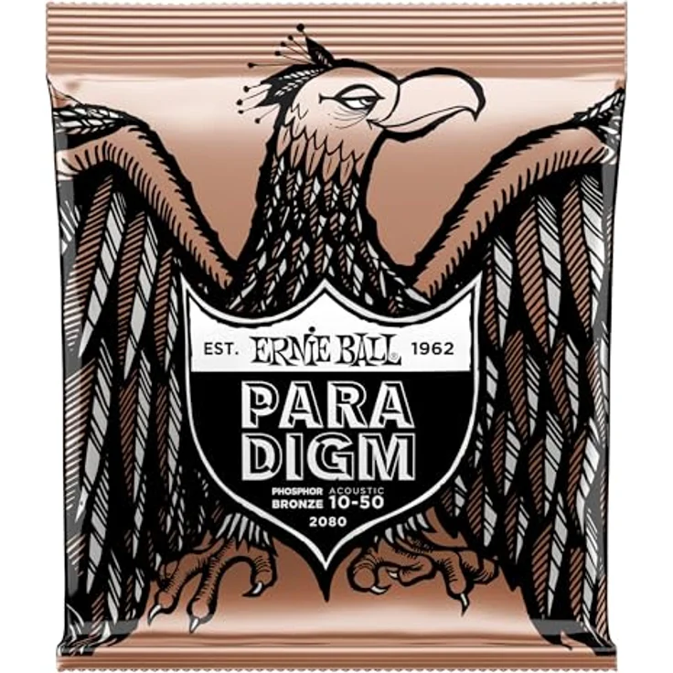 Ernie Ball Paradigm Phosphor B. EL 10-50, Akustik Gitarrensaiten mit beschichteter Phosphor Bronze und langlebiger Everlast Nano-Behandlung – Bild 1