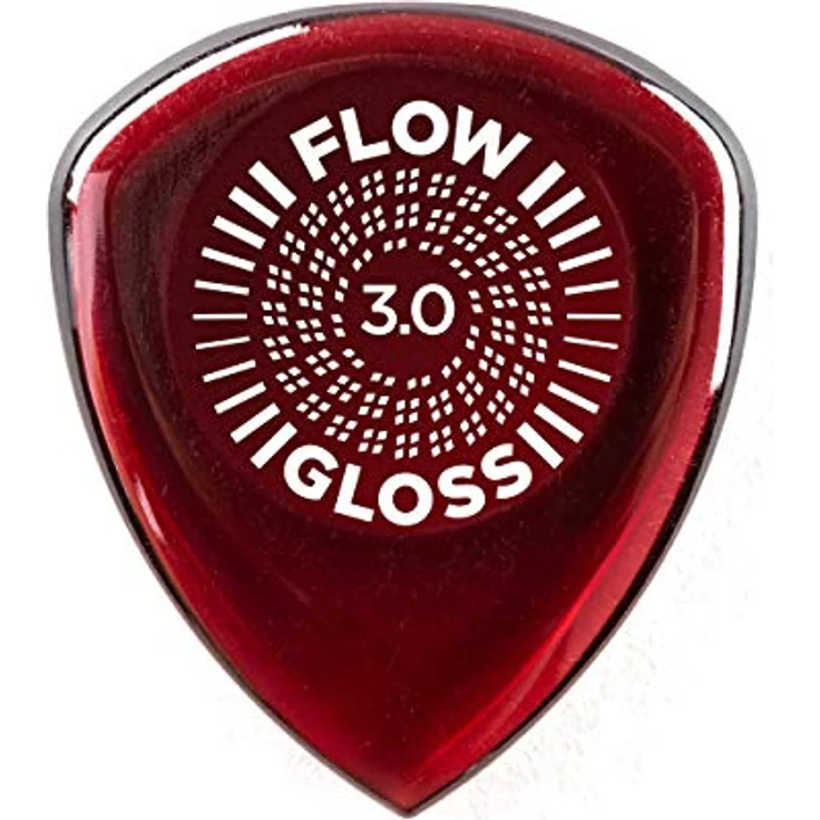Dunlop Flow Gloss Picks Set 3.00, Plektren set mit 3 Stück, 3.00 mm Stärke, Ultex Material, hochglanzpolierte Kanten für Präzision – Bild 1