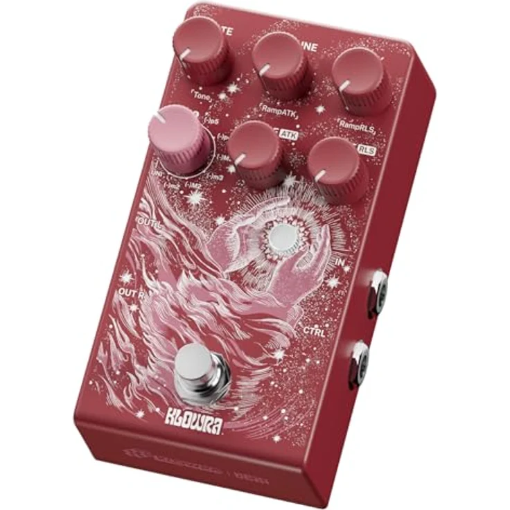 Klowra Vein Pitch Shifter Gitarrenpedal für E-Gitarre – Polyphones Pitch-Shifting mit 17 Shift-Drop-Typen, mikrotonales True Stereo, massive Detune-Reichweite, präziseres Tracking, CTRL-Steuerung (Rot) – Bild 1