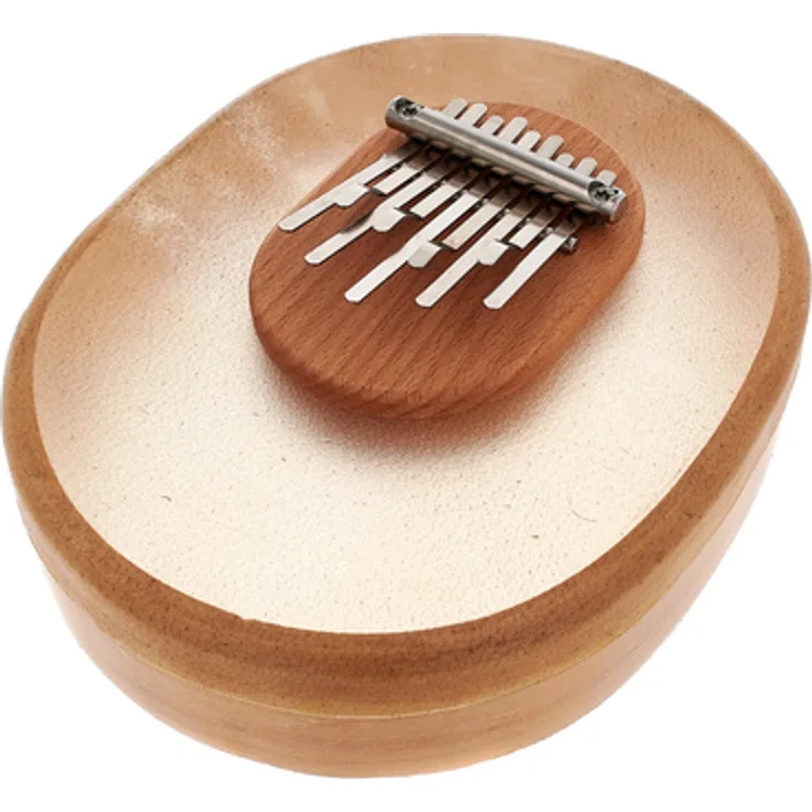 Terre Kalimba Clear Skin A-Minor, 9-töniges Percussion-Instrument mit transparentem Kalbshautrahmen, Federstahlzungen, gestimmt in A-Moll Pentatonik, made in Germany