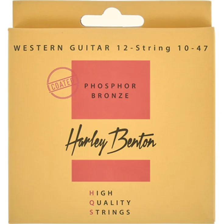 Harley Benton HQS WE-10/12 10-47PB Coated, 12-saitiger Westerngitarren-Satz mit Phosphorbronze-Wicklungen und Nano-Polymer-Beschichtung
