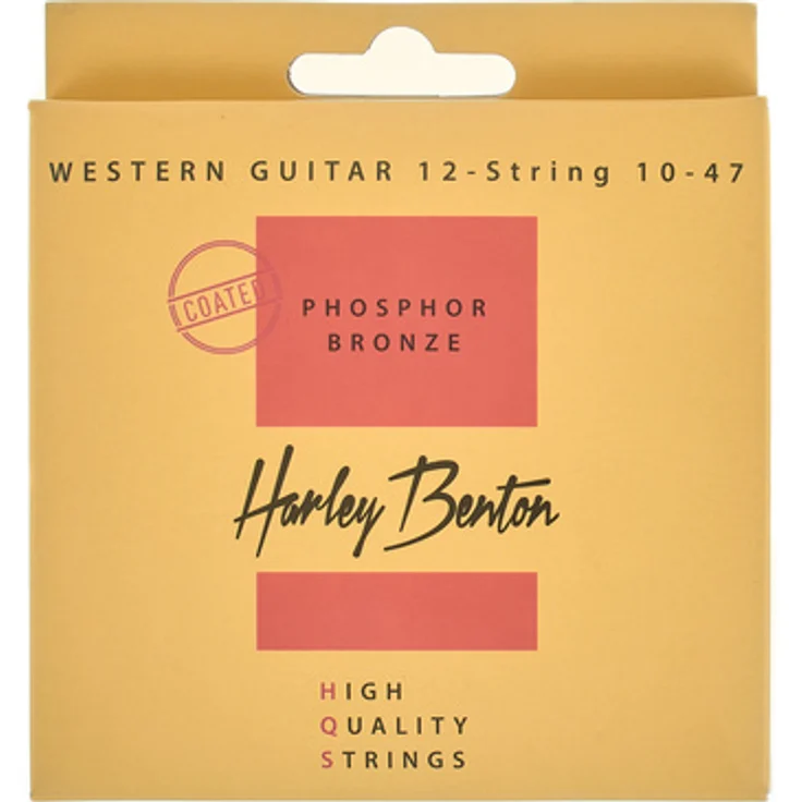 Harley Benton HQS WE-10/12 10-47PB Coated, 12-saitiger Westerngitarren-Satz mit Phosphorbronze-Wicklungen und Nano-Polymer-Beschichtung