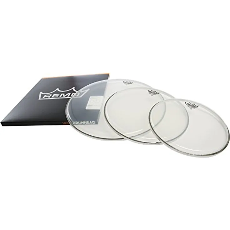 Remo Schlagzeugfell Ambassador Transparent ProPack, 12 Zoll, 13 Zoll, 16 Zoll, einlagiger Mylar Film für warmen, resonanten Klang