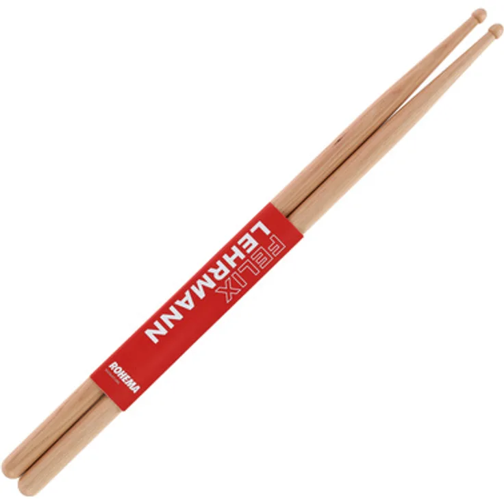Rohema Felix M. Lehrmann Signature, Drum Stick aus amerikanischem Hickory, lackiert, 407mm lang, 14,4mm Durchmesser, Made in Germany