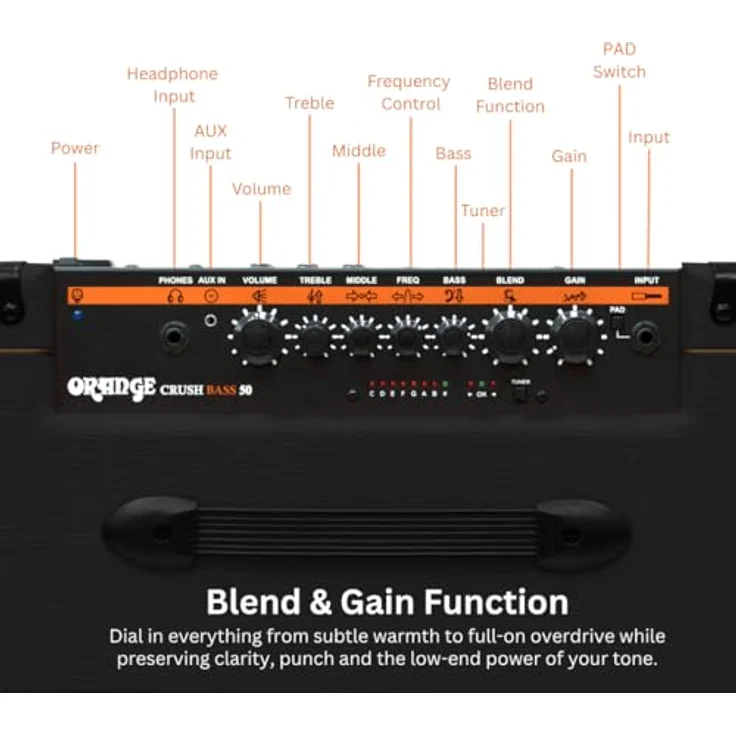 Orange Crush Bass 50 Black, Bass Combo mit 50 Watt, 1x 12" Lautsprecher, Schwarz – Bild 3