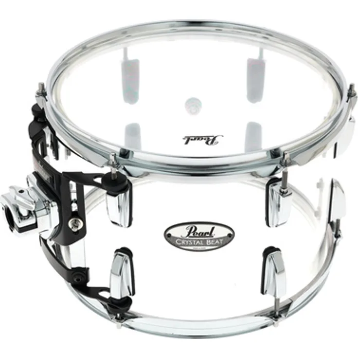 Pearl Crystal Beat 12"x08" Tom #730, nahtloser Acrylkessel in Ultra Clear, Chrom Hardware, Optimount Tomhalte System