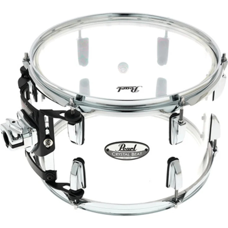 Pearl Crystal Beat 12"x08" Tom #730, nahtloser Acrylkessel in Ultra Clear, Chrom Hardware, Optimount Tomhalte System