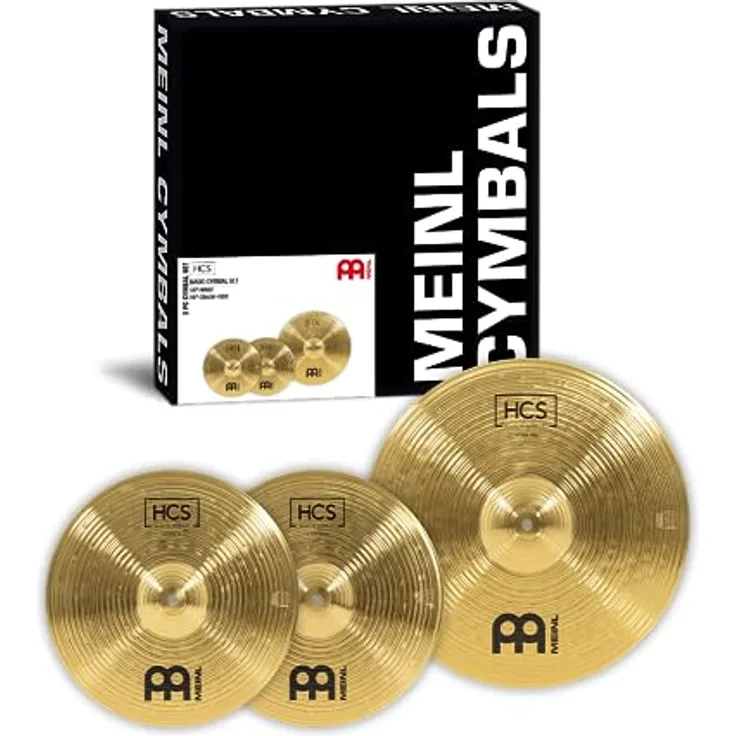 Meinl Cymbals Beckenset HCS Basic, 14 Zoll Hihat & 18 Zoll Crash-Ride, Messing mit traditionellem Finish