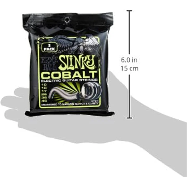 Ernie Ball Regular Slinky Cobalt E-Gitarrensaiten, 3-er Pack, Stärke 10–46, starke Bässe und klare Höhen, hergestellt in den USA – Bild 3