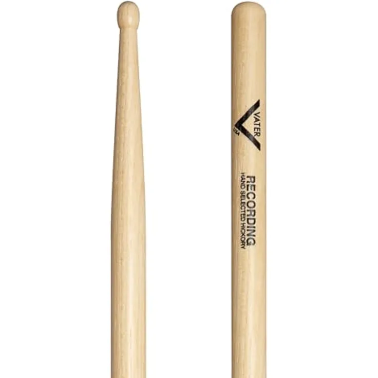 Vater Recording Hickory Wood, Drumsticks mit Holz Kopf, 16 1/4" Länge, 0.560" Durchmesser, excellente Balance und dynamischer Ton