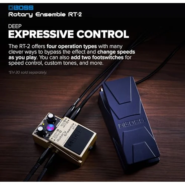 Boss RT-2 Rotary Ensemble, Effektpedal für E-Gitarre mit virtueller Rotoranzeige und 3 wählbaren Modi, Mono/Stereo-Ausgang – Bild 5