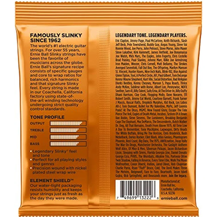 Ernie Ball 3222 3 Pack, Hybrid Slinky Gitarrensaiten, vernickelter Stahl, Stärke: 009-046, made in USA – Bild 2