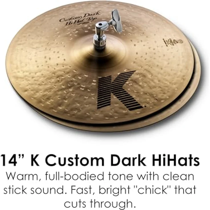 Zildjian K Custom Series Dark Cymbal Box Set, 14 Zoll Hi-Hats, 16 Zoll/18 Zoll Crash, 20 Zoll Ride mit warmem, satten Sound – Bild 3