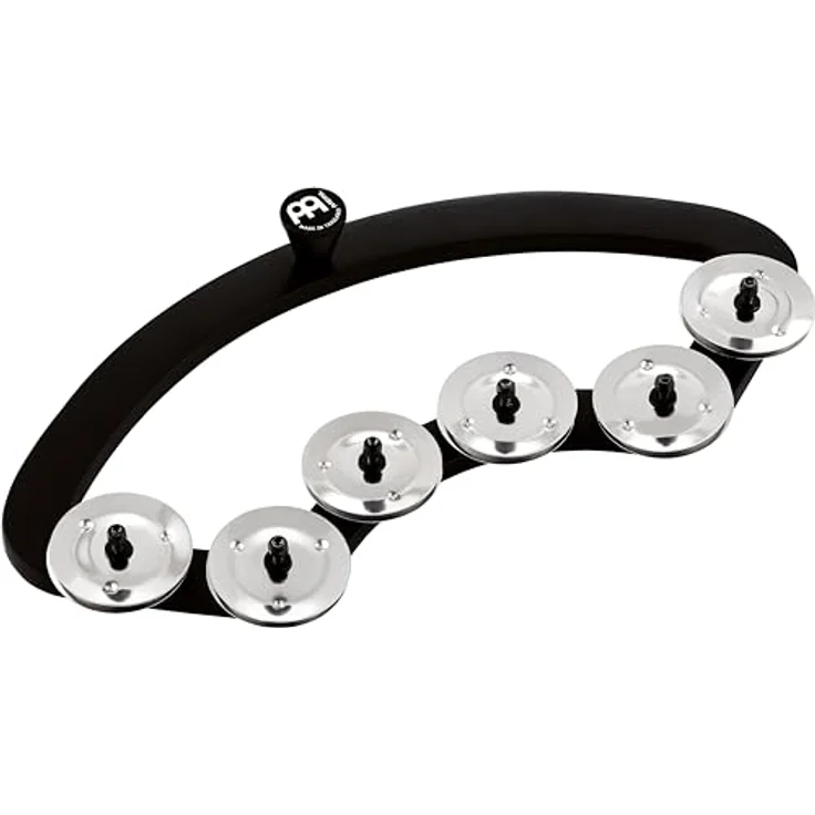 Meinl BBTA2-BK Backbeat Tambourine, montierbar an 13"-14" Kessel, 6 Paar Edelstahl-Schellen, schwarz – Bild 1