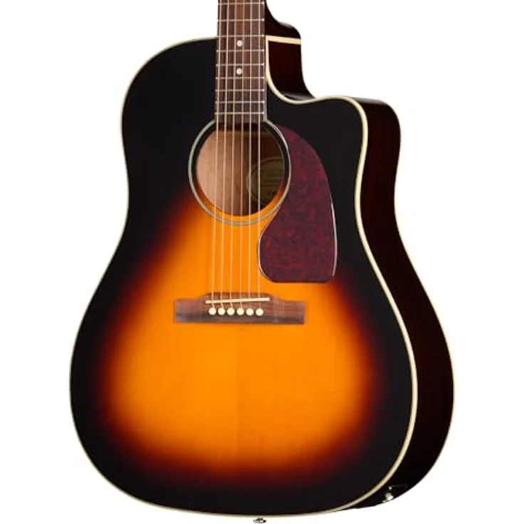 Epiphone J-45 Studio EC VS, Cutaway Westerngitarre mit massiver Fichtendecke und Fishman Tonabnehmer, Vintage Sunburst – Bild 2