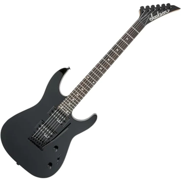 Jackson E-Gitarre JS Series Dinky JS12 AM, Pappel-Korpus, geschraubter Ahornhals, High-Output Humbucker, Gloss Black – Bild 4