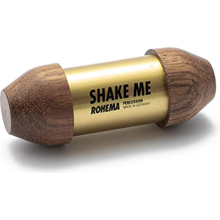Rohema Brass Shaker mp, Messing-Zylinder mit Jatoba Holzseiten, mittel, 95mm lang, 30mm Durchmesser, Made in Germany – Bild 2