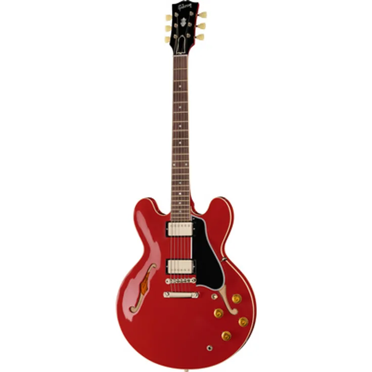 Gibson 1959 ES-335 Reissue, E-Gitarre in Cardinal Red Gloss, Custom Shop, Mahagoni Hals, 2x Custombucker Alnico III Pickups