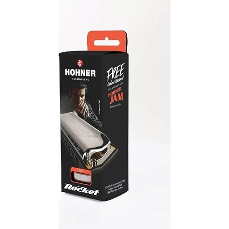 Hohner Rocket Harp Db, Mundharmonika in Db-Dur mit 20 Stimmzungen, Edelstahl-Deckel und abgerundetem Kanzellenkörper, inkl. Etui, Made in Germany – Bild 5