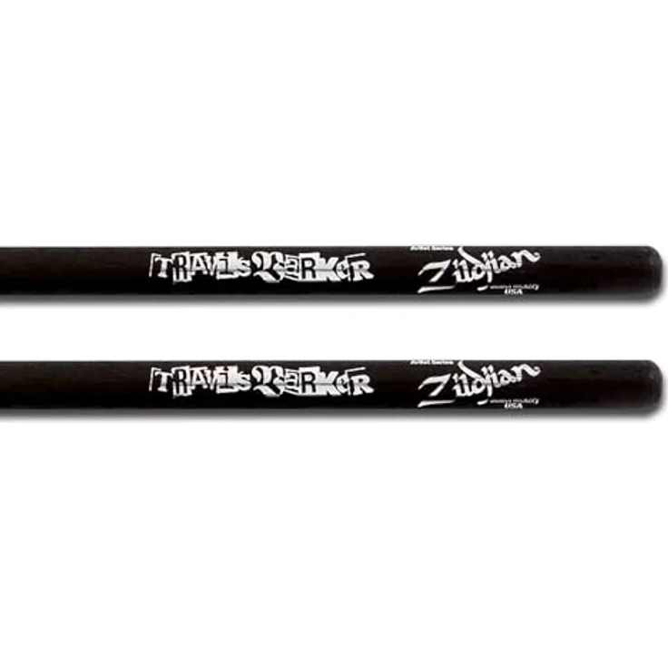Zildjian Travis Barker Signature Sticks, Drumsticks aus Hickory, schwarz mit weißem Logo, 41,40 cm Länge, 15,1 mm Durchmesser – Bild 2
