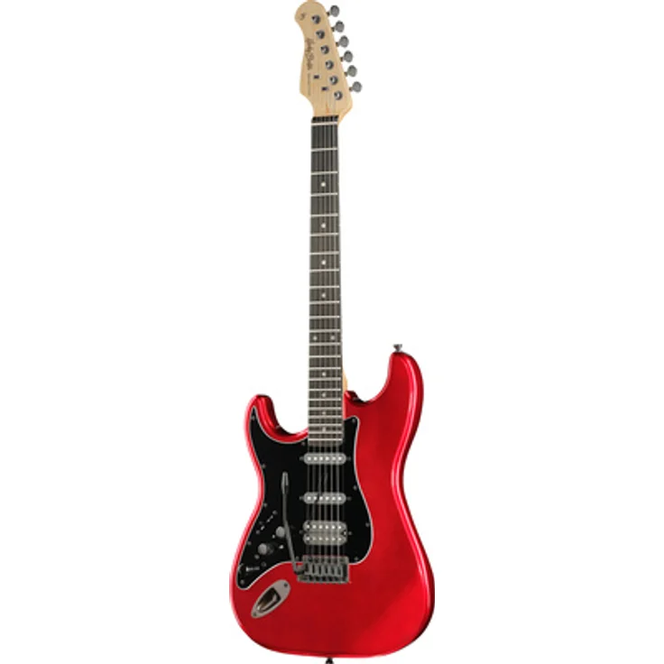 Harley Benton ST-JAMster LH, Linkshänder E-Gitarre mit 5 Soundmodi und Effektselektor, Sparkling Candy Apple