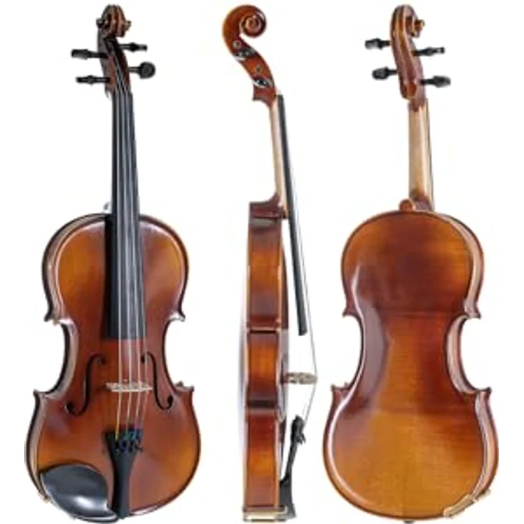 Gewa Allegro Violin Set 4/4 SC MB, vollmassive Violine aus europäischen Tonhölzern mit Ebenholzgriffbrett und braun-bernsteinfarbener Lackierung – Bild 4
