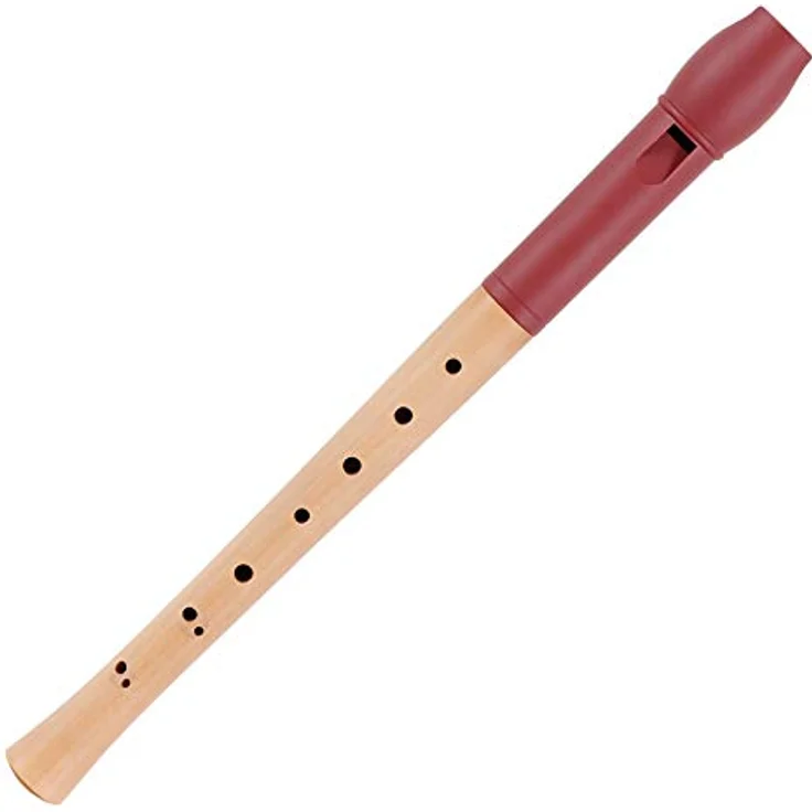 Classic Cantabile Pivella C-Sopran Blockflöte, 2-teilig, aus Ahornholz mit Kunststoffkopf, barocke Griffweise, rot, inkl. Etui, Grifftabelle, Wischerstab und Korkfett – Bild 4